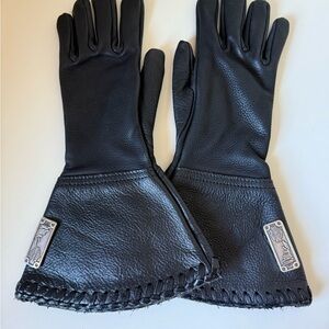 Harley-Davidson XS Women’s Black Leather Gloves Long Cuff